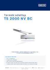 TS 2000 NV BC Termék adatlap HU