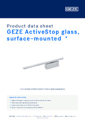 GEZE ActiveStop glass, surface-mounted  * Product data sheet EN
