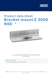 Bracket mount E 3000 NSK  * Product data sheet EN