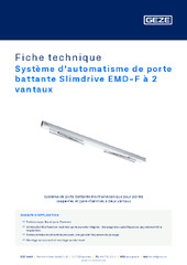 Système d'automatisme de porte battante Slimdrive EMD-F à 2 vantail. Fiche technique FR