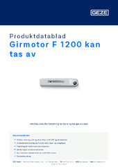 Girmotor F 1200 kan tas av Produktdatablad NB