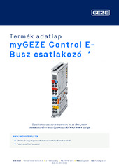 myGEZE Control E-Busz csatlakozó  * Termék adatlap HU