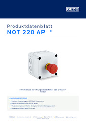 NOT 220 AP  * Produktdatenblatt DE