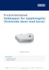 Dekkapper for topphengsler (fluktende dører med karm) Produktdatablad NB