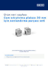 Cam sıkıştırma plakası 30 mm için sonlandırma parçası seti Ürün veri sayfası TR
