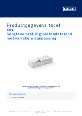 Set hoogteverstelling/plafondafstand met variabele aanpassing Productgegevens tabel NL