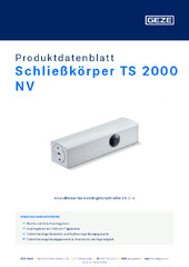 Schließkörper TS 2000 NV Produktdatenblatt DE