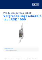 Vergrendelingsschakelcontact RSK 1000 Productgegevens tabel NL