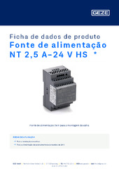 Fonte de alimentação NT 2,5 A-24 V HS  * Ficha de dados de produto PT