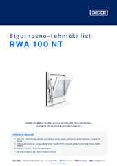 RWA 100 NT Sigurnosno-tehnički list HR