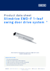 Slimdrive EMD-F 1-leaf swing door drive system  * Product data sheet EN