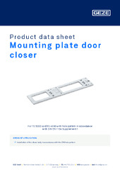 Mounting plate door closer Product data sheet EN
