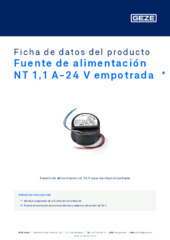 Fuente de alimentación NT 1,1 A-24 V empotrada  * Ficha de datos del producto ES
