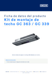 Kit de montaje de techo GC 363 / GC 339 Ficha de datos del producto ES