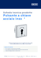 Pulsante a chiave acciaio inox  * Scheda tecnica prodotto IT