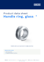 Handle ring, glass  * Product data sheet EN