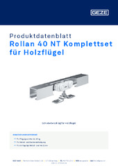 Rollan 40 NT Komplettset für Holzflügel Produktdatenblatt DE