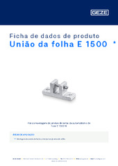União da folha E 1500  * Ficha de dados de produto PT