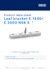 Leaf bracket E 1500/ E 3000 NSK S  * Product data sheet EN