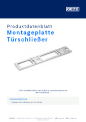 Montageplatte Türschließer Produktdatenblatt DE