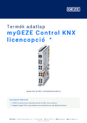 myGEZE Control KNX licencopció  * Termék adatlap HU
