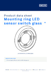 Mounting ring LED sensor switch glass  * Product data sheet EN
