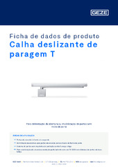 Calha deslizante de paragem T Ficha de dados de produto PT
