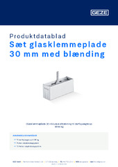 Sæt glasklemmeplade 30 mm med blænding Produktdatablad DA