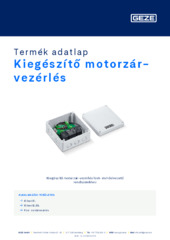 Kiegészítő motorzár-vezérlés Termék adatlap HU