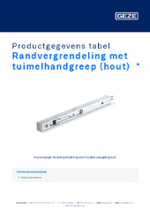 Randvergrendeling met tuimelhandgreep (hout)  * Productgegevens tabel NL