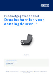 Draaischarnier voor aanslagdeuren  * Productgegevens tabel NL