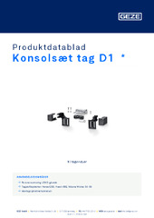 Konsolsæt tag D1  * Produktdatablad DA