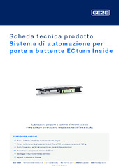 Sistema di automazione per porte a battente ECturn Inside Scheda tecnica prodotto IT
