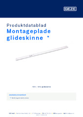 Montageplade glideskinne  * Produktdatablad DA