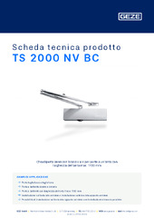 TS 2000 NV BC Scheda tecnica prodotto IT