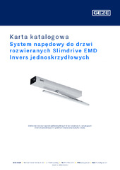 System napędowy do drzwi rozwieranych Slimdrive EMD Invers jednoskrzydłowych Karta katalogowa PL