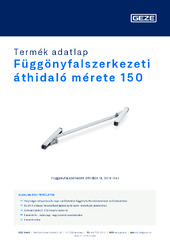 Függönyfalszerkezeti áthidaló mérete 150 Termék adatlap HU