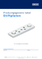 Dübelplatten Productgegevens tabel NL