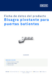 Bisagra pivotante para puertas batientes Ficha de datos del producto ES