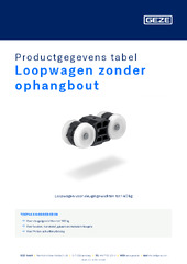 Loopwagen zonder ophangbout Productgegevens tabel NL