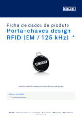 Porta-chaves design RFID (EM / 125 kHz)  * Ficha de dados de produto PT
