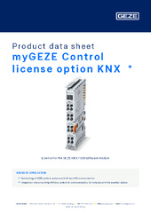 myGEZE Control license option KNX  * Product data sheet EN