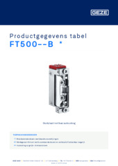 FT500--B  * Productgegevens tabel NL