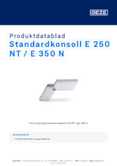 Standardkonsoll E 250 NT / E 350 N Produktdatablad NB