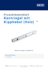 Kantriegel mit Kipphebel (Holz)  * Produktdatenblatt DE