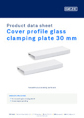 Cover profile glass clamping plate 30 mm Product data sheet EN