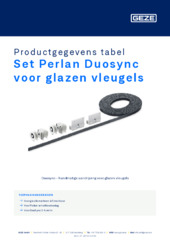 Set Perlan Duosync voor glazen vleugels Productgegevens tabel NL