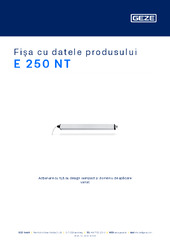 E 250 NT Fișa cu datele produsului RO