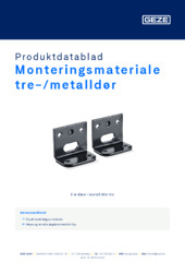 Monteringsmateriale tre-/metalldør Produktdatablad NB