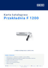 Przekładnia F 1200 Karta katalogowa PL